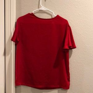 Silky Orange/Red Blouse